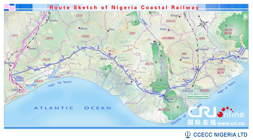Route Map of the Nigerian Coastal Railway