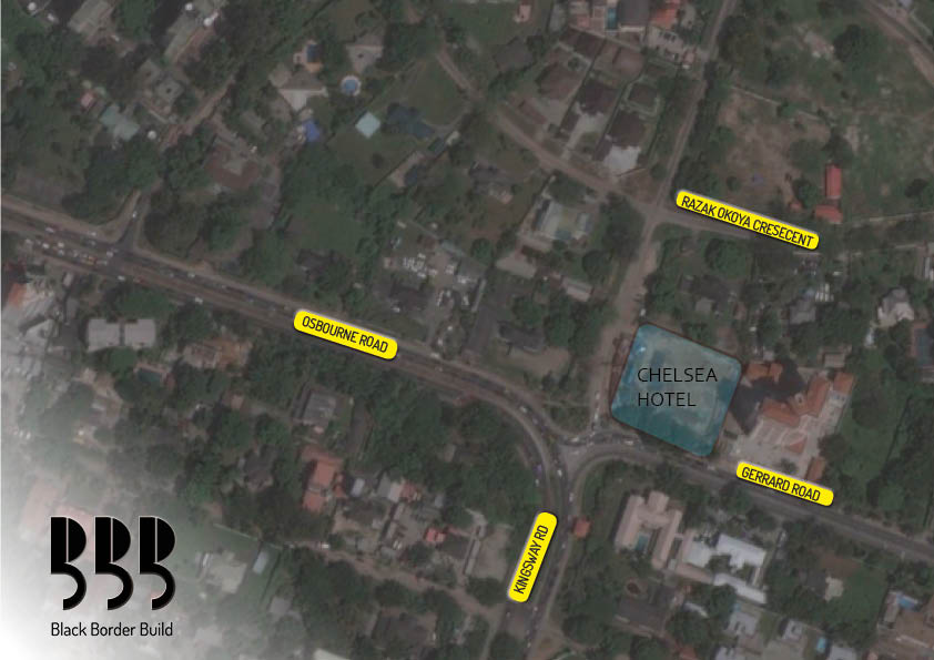 Location map of the Chelsea Hotel - Ikoyi